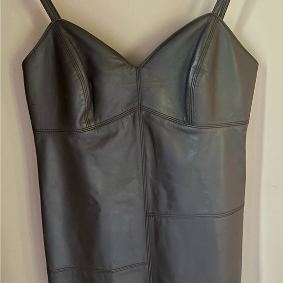 W by Worth Charcoal Leather Camisole - Picture 1 of 4